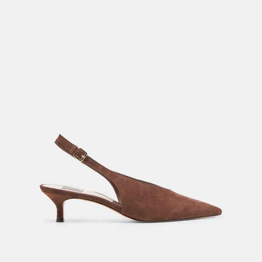 Alenna Dk Brown Suede Heels Dolce Vita