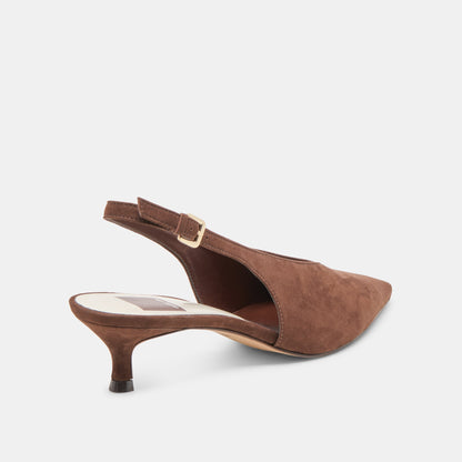 Alenna Dk Brown Suede Heels Dolce Vita