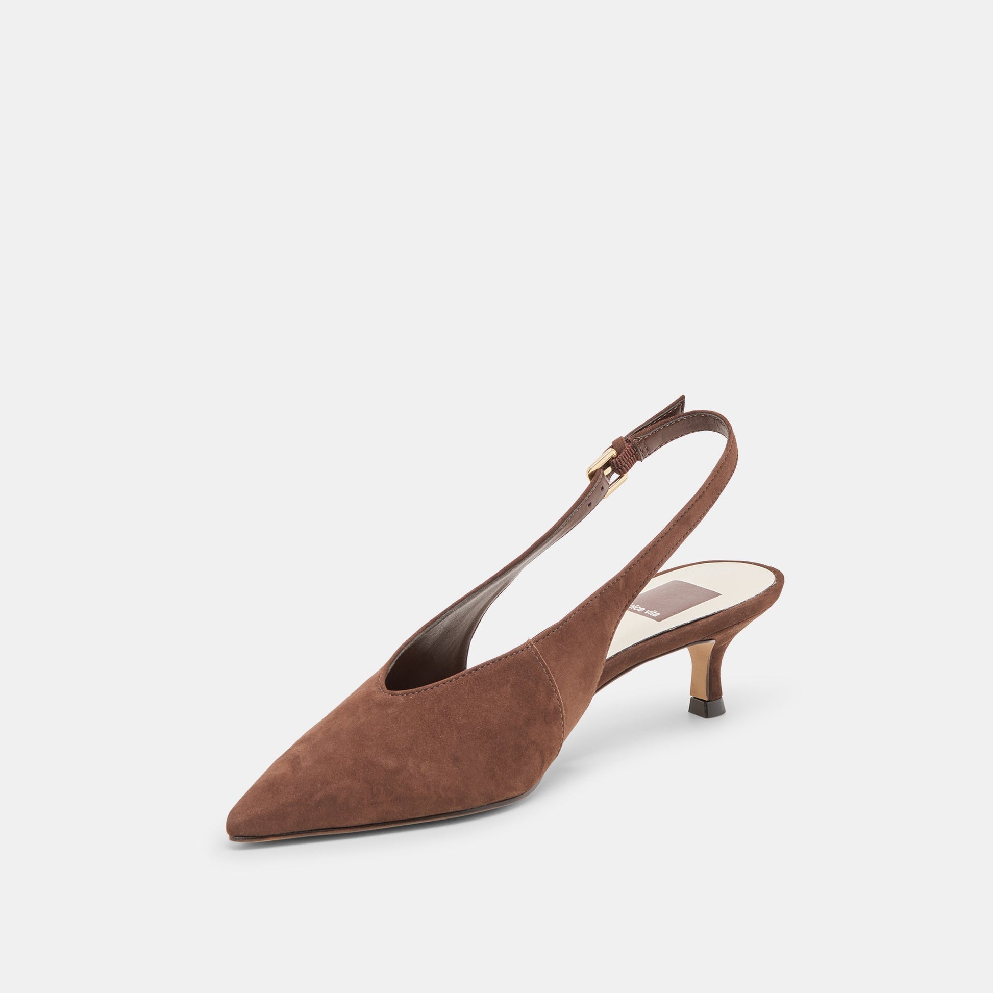 Alenna Dk Brown Suede Heels Dolce Vita