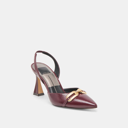 Malik Cranberry Crinkle Patent Heels Dolce Vita