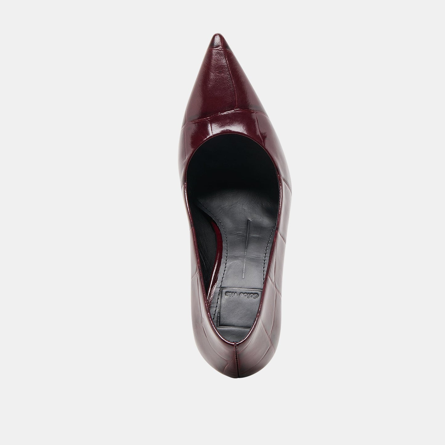 Misty Burgundy Croco Embossed Leather Heels Dolce Vita