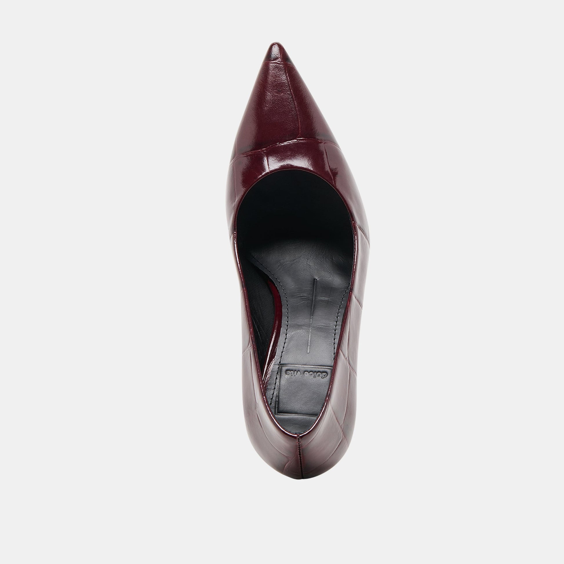 Misty Burgundy Croco Embossed Leather Heels Dolce Vita