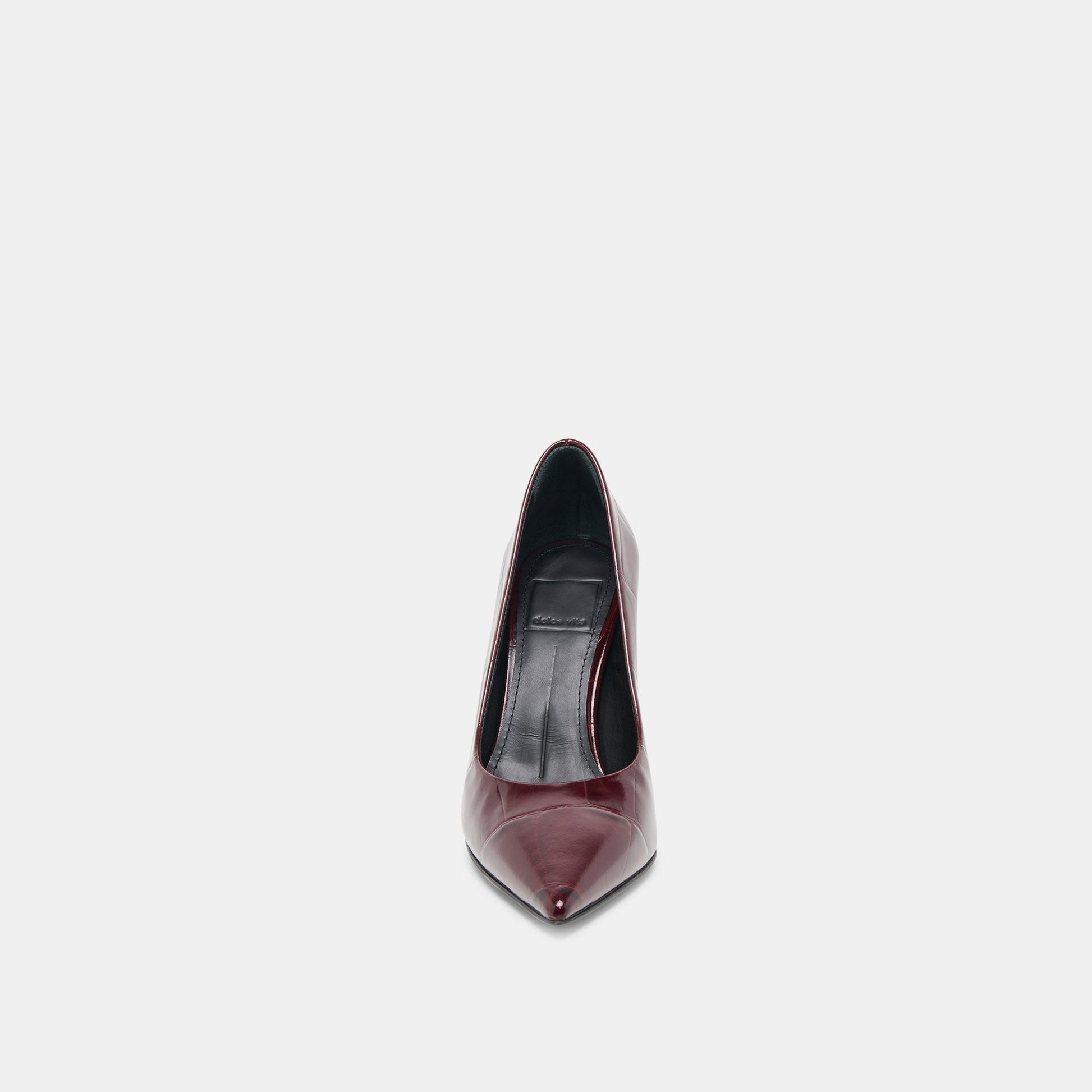 Misty Burgundy Croco Embossed Leather Heels Dolce Vita