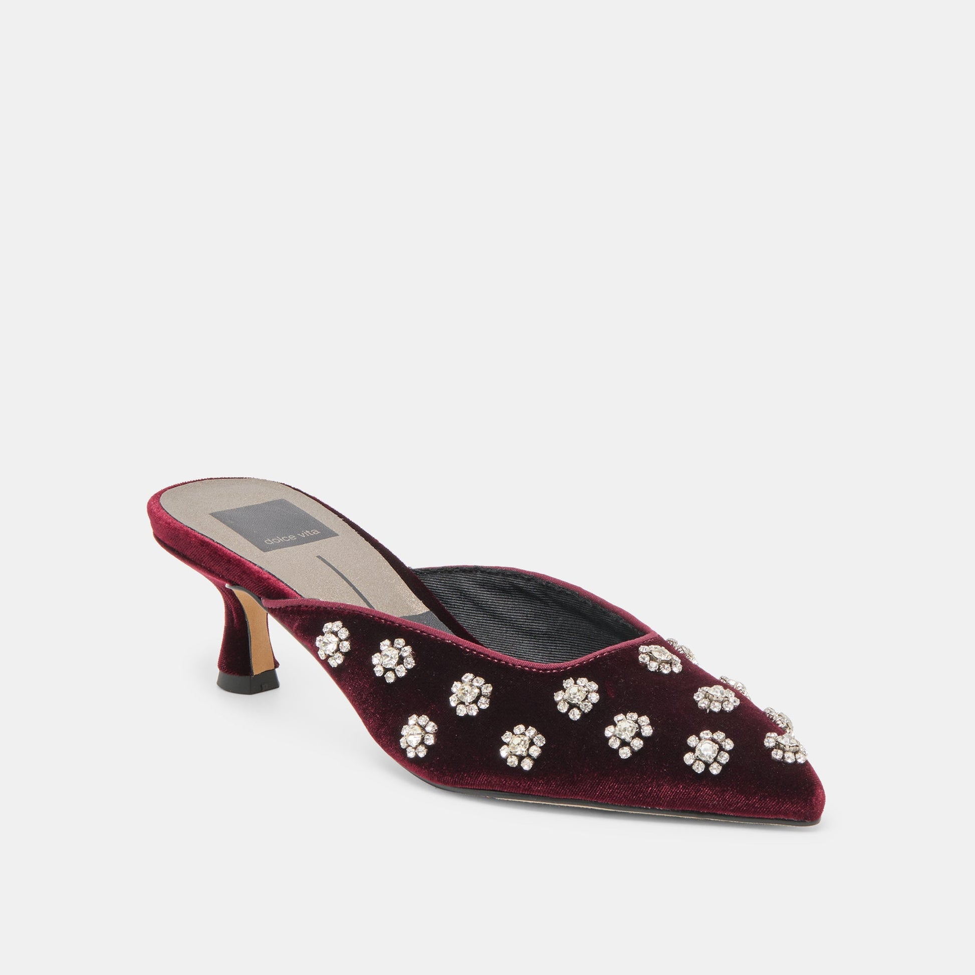 Clara Bordeaux Velvet Heels Dolce Vita