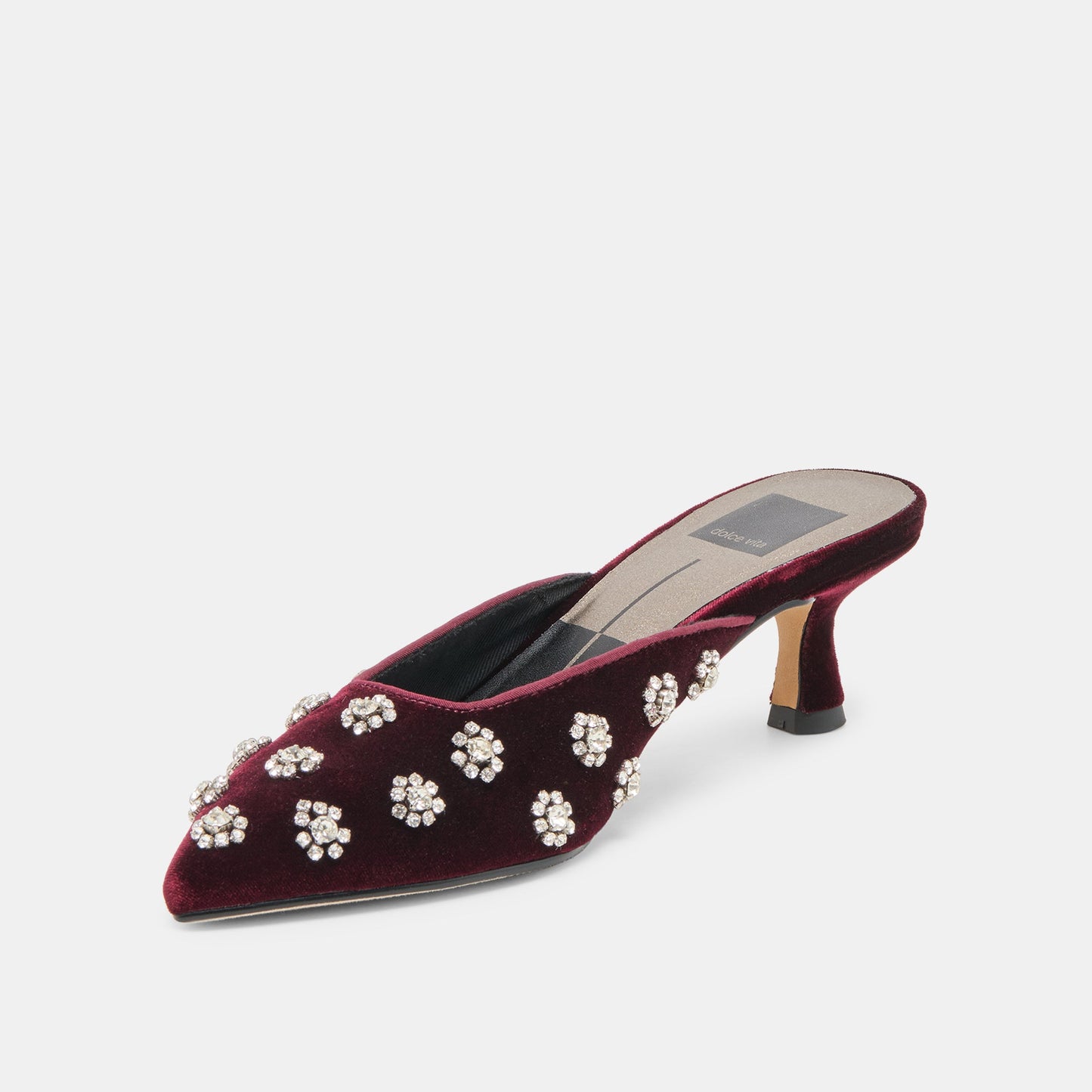 Clara Bordeaux Velvet Heels Dolce Vita