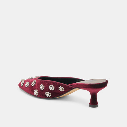 Clara Bordeaux Velvet Heels Dolce Vita