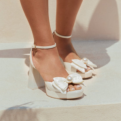 PATTON HEELS IVORY SATIN Dolce Vita
