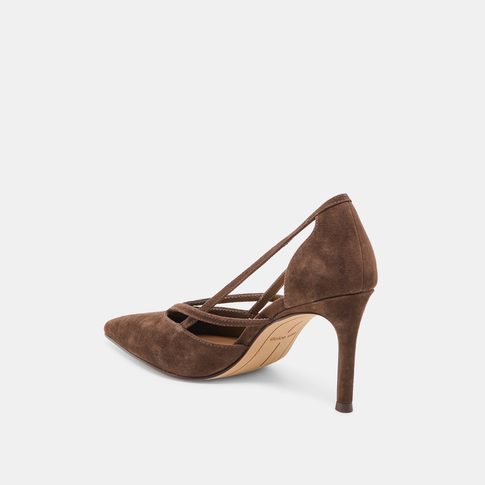 Kaine Dk Brown Suede Heels Dolce Vita