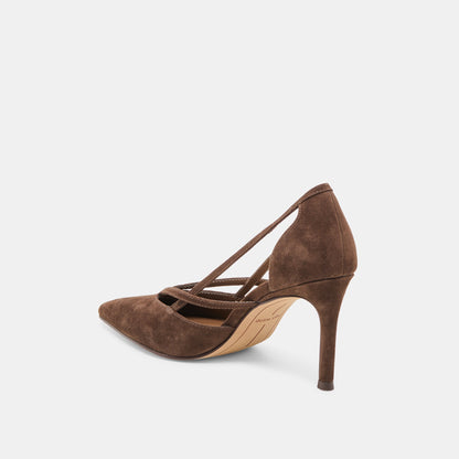 Kaine Dk Brown Suede Heels Dolce Vita