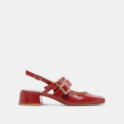 PATZY HEELS CRIMSON CRINKLE PATENT LEATHER Dolce Vita