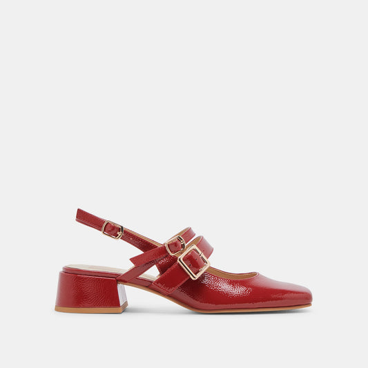 PATZY HEELS CRIMSON CRINKLE PATENT LEATHER Dolce Vita