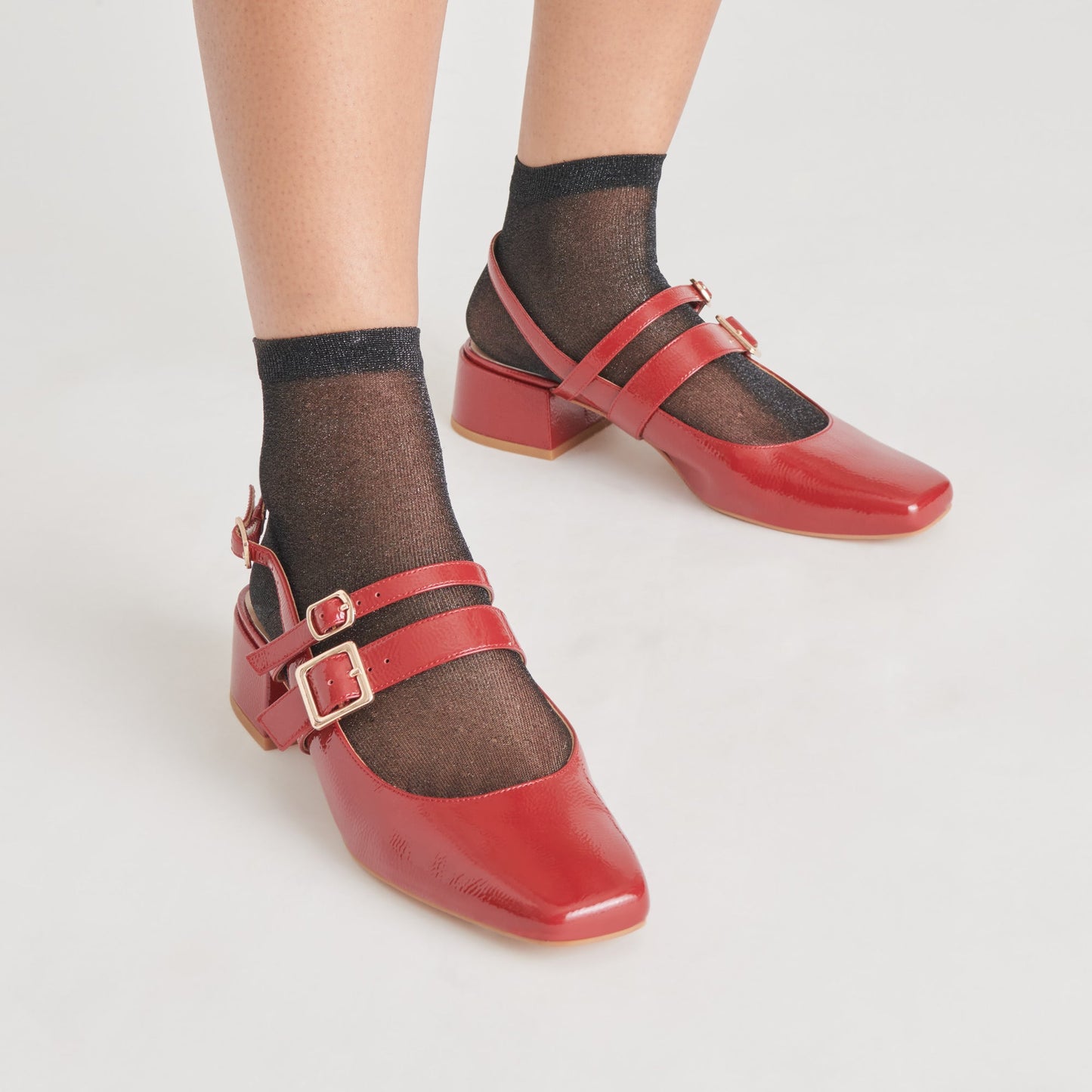 PATZY HEELS CRIMSON CRINKLE PATENT LEATHER Dolce Vita