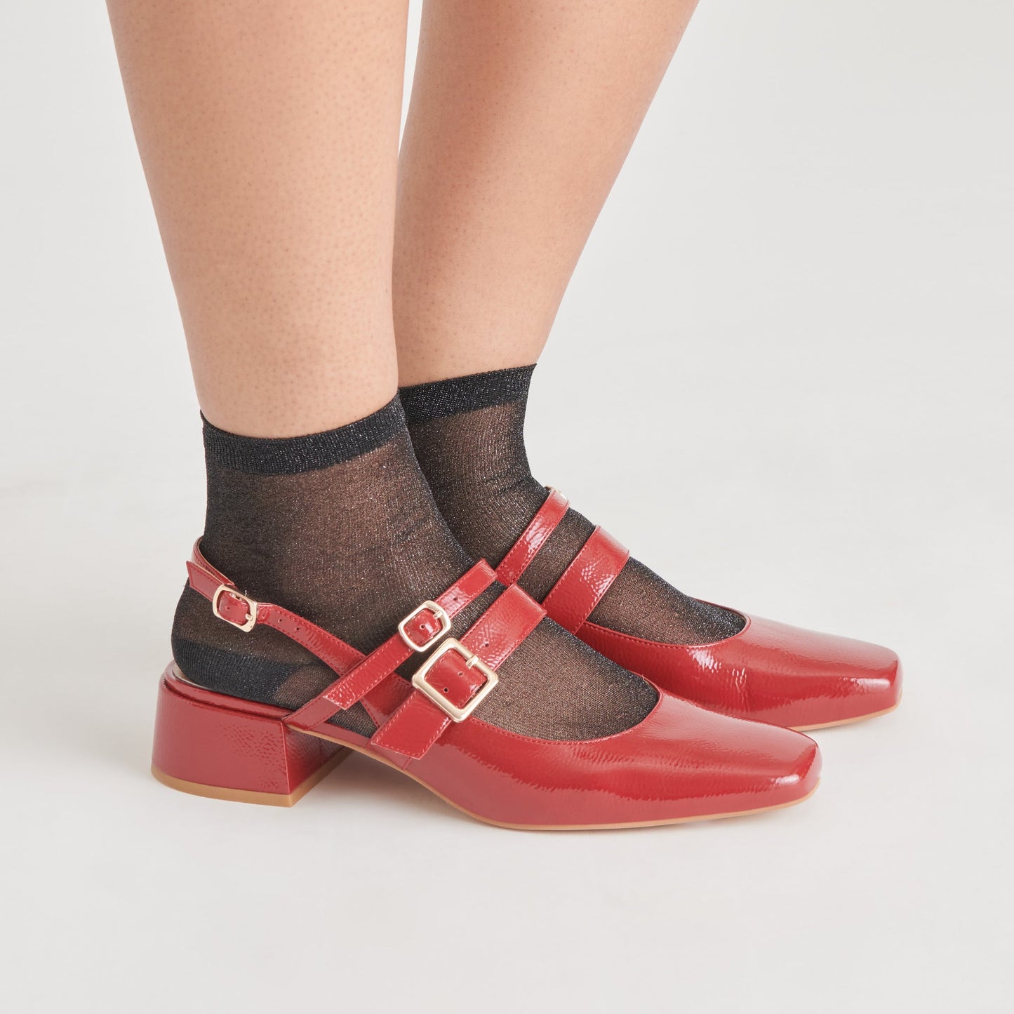 PATZY HEELS CRIMSON CRINKLE PATENT LEATHER Dolce Vita