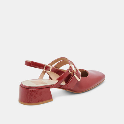 PATZY HEELS CRIMSON CRINKLE PATENT LEATHER Dolce Vita