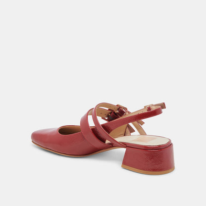 PATZY HEELS CRIMSON CRINKLE PATENT LEATHER Dolce Vita