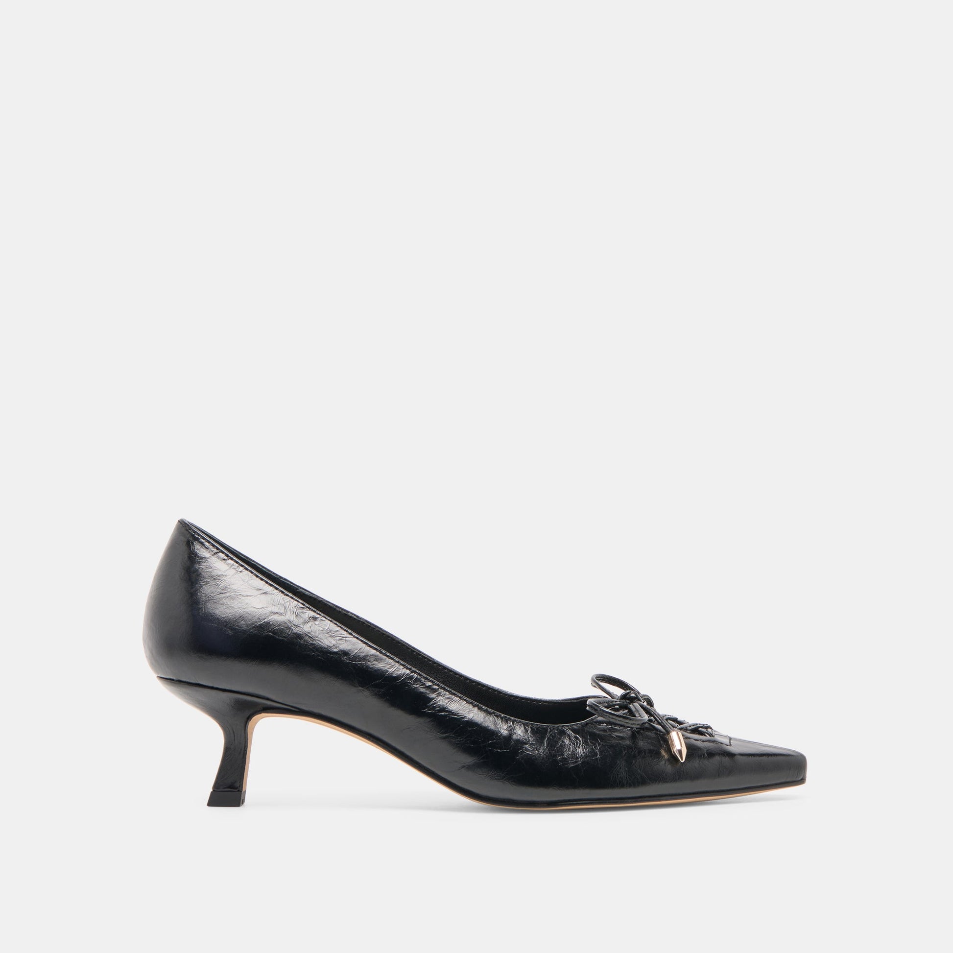 Clarie Midnight Crinkle Patent Leather Heels Dolce Vita