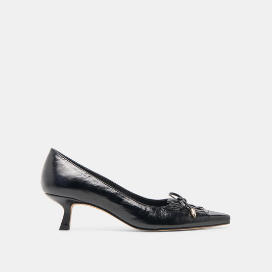 Clarie Midnight Crinkle Patent Leather Heels Dolce Vita