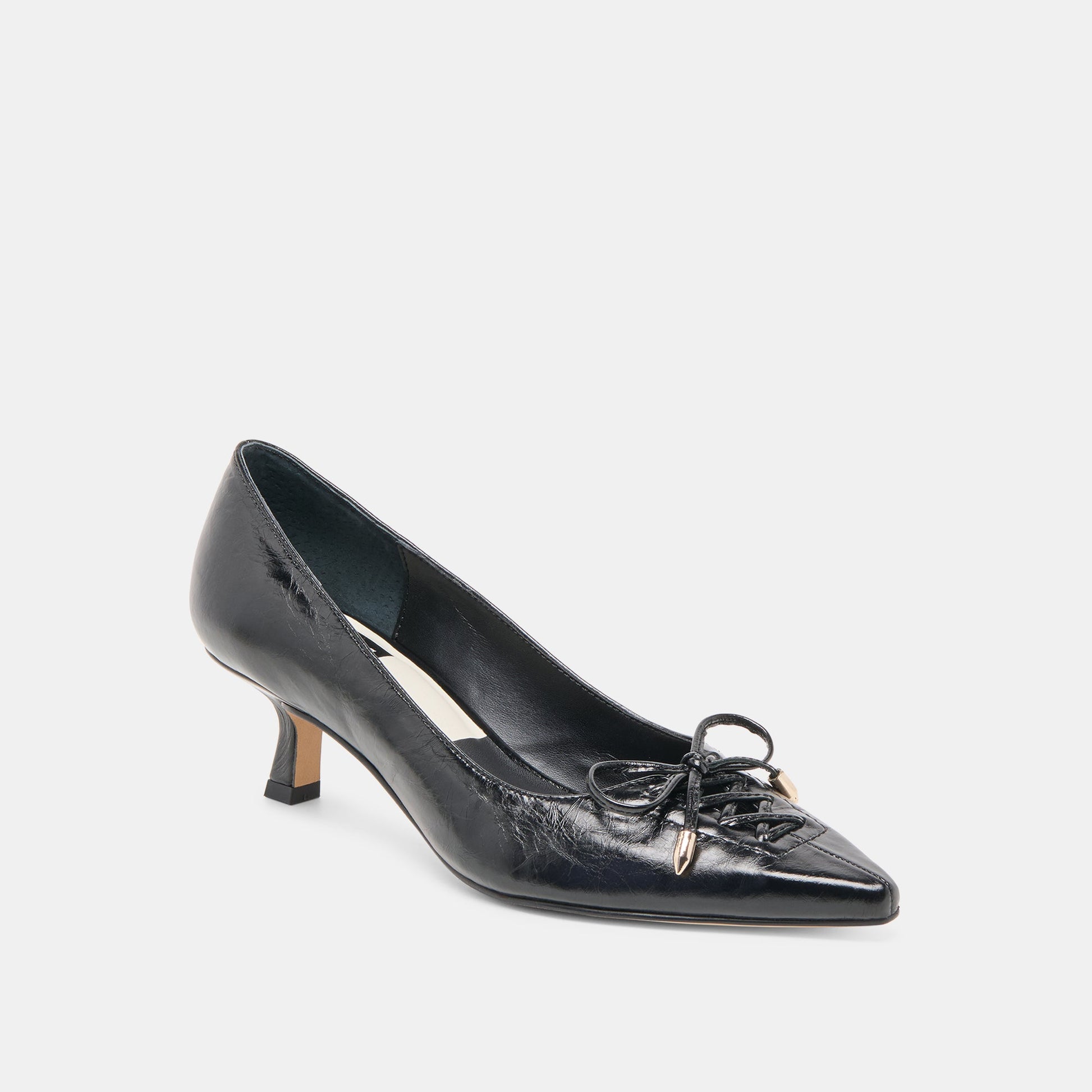 Clarie Midnight Crinkle Patent Leather Heels Dolce Vita
