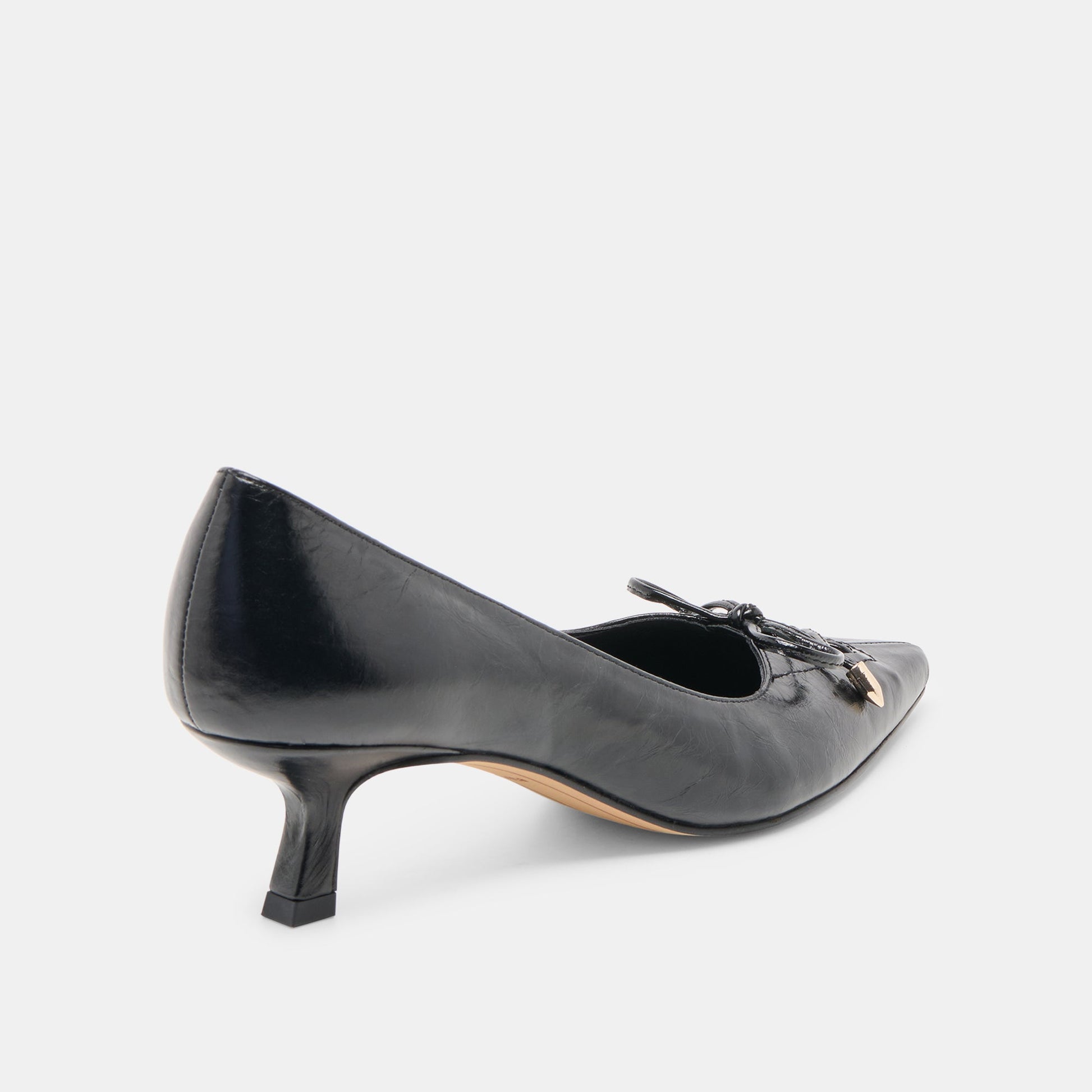 Clarie Midnight Crinkle Patent Leather Heels Dolce Vita