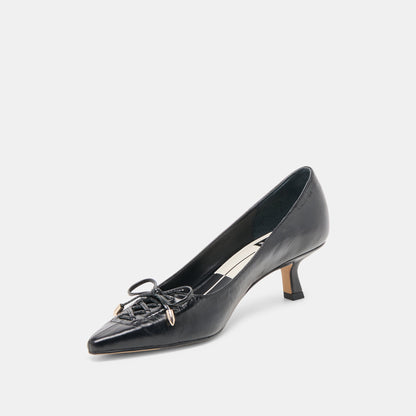 Clarie Midnight Crinkle Patent Leather Heels Dolce Vita