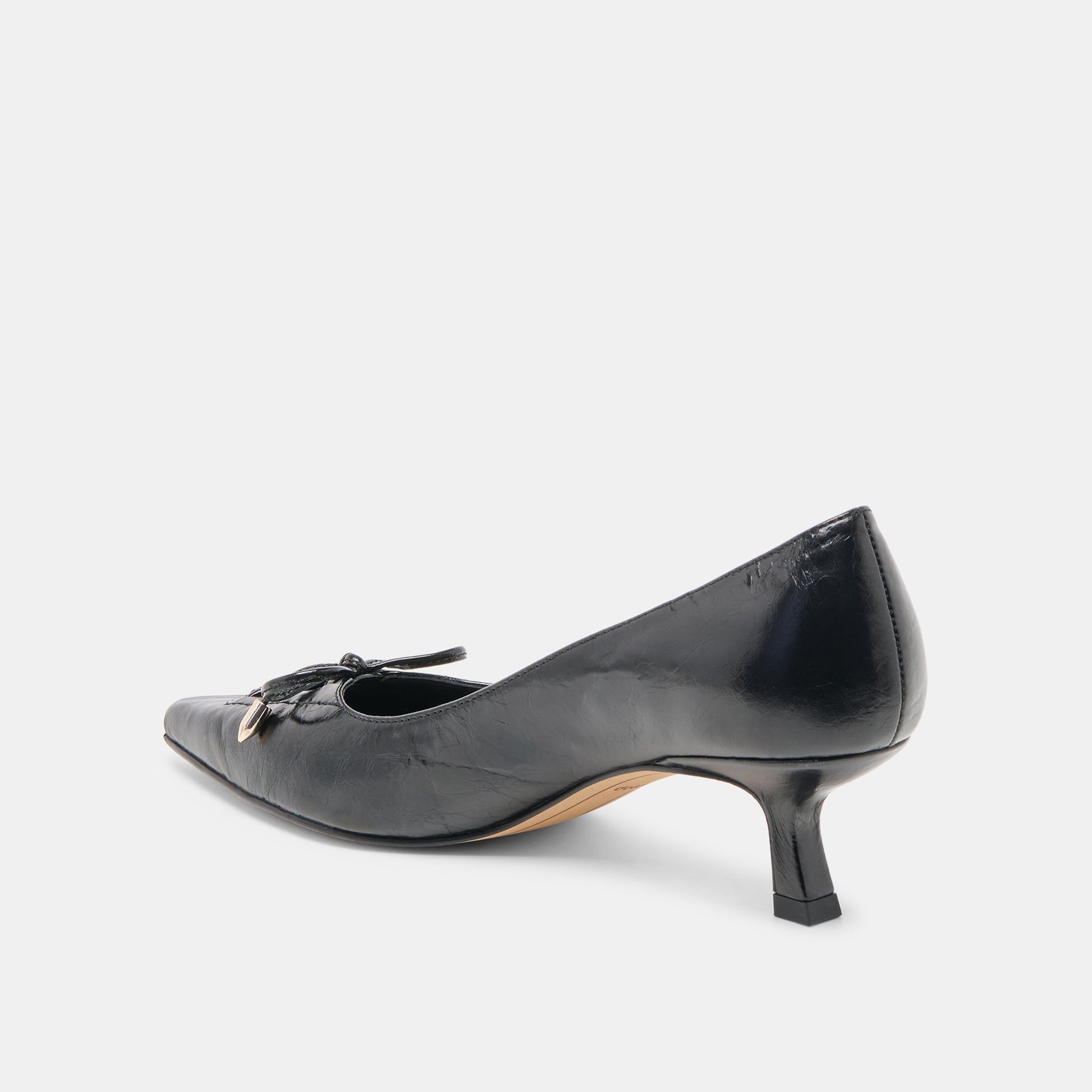 Clarie Midnight Crinkle Patent Leather Heels Dolce Vita