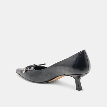 Clarie Midnight Crinkle Patent Leather Heels Dolce Vita