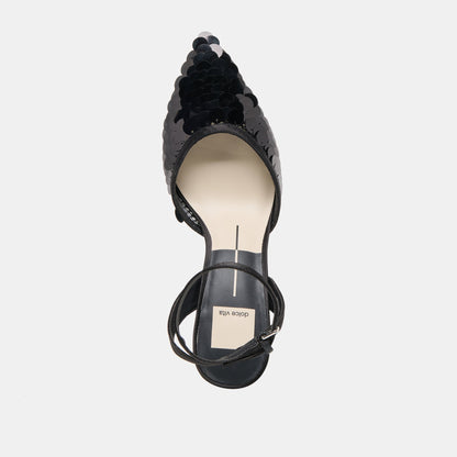 Elizza Confetti Onyx Woven Mesh Heels Dolce Vita