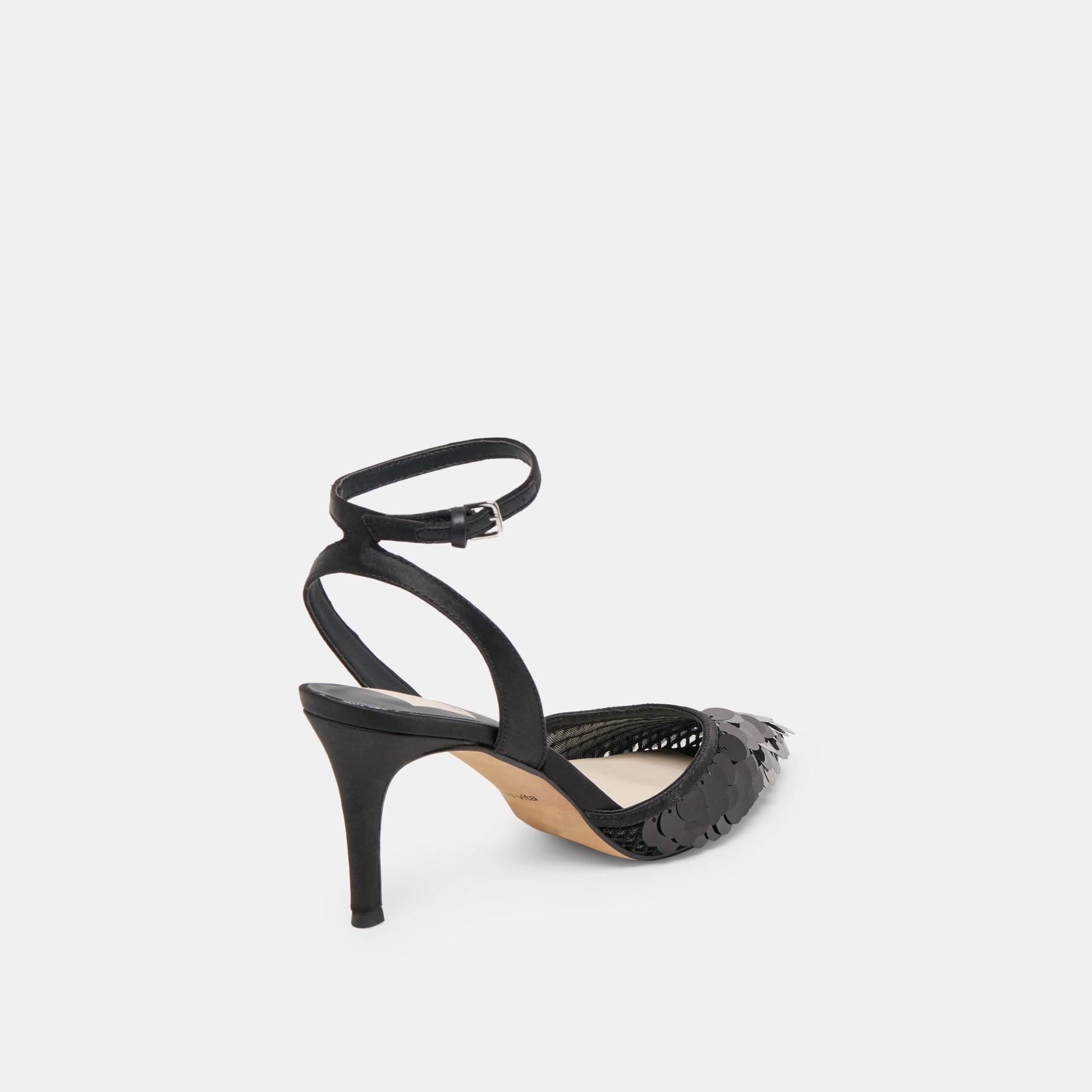 Elizza Confetti Onyx Woven Mesh Heels Dolce Vita