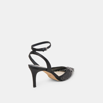 Elizza Confetti Onyx Woven Mesh Heels Dolce Vita