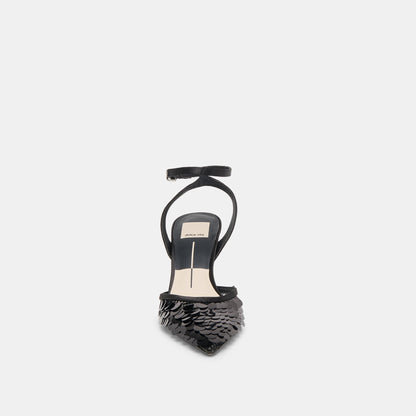 Elizza Confetti Onyx Woven Mesh Heels Dolce Vita