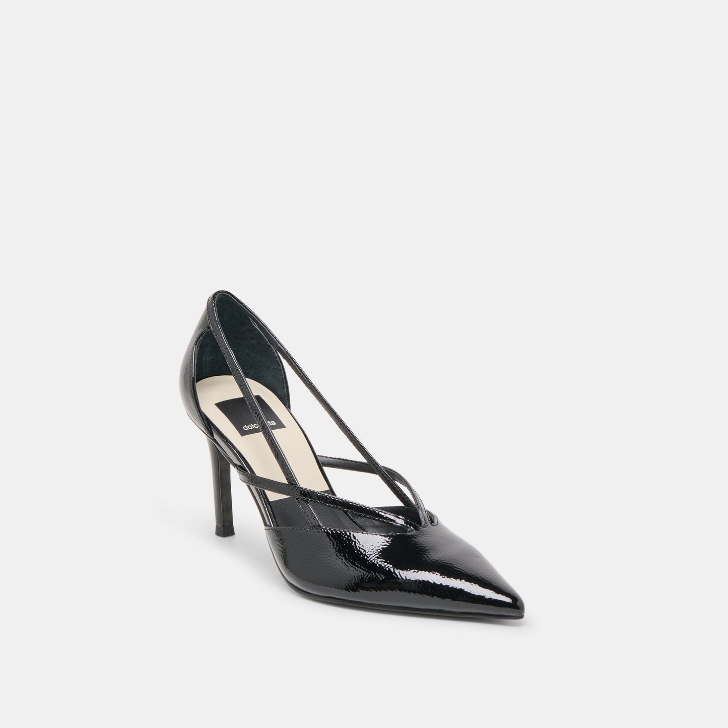 Kaine Midnight Crinkle Patent Leather Heels Dolce Vita