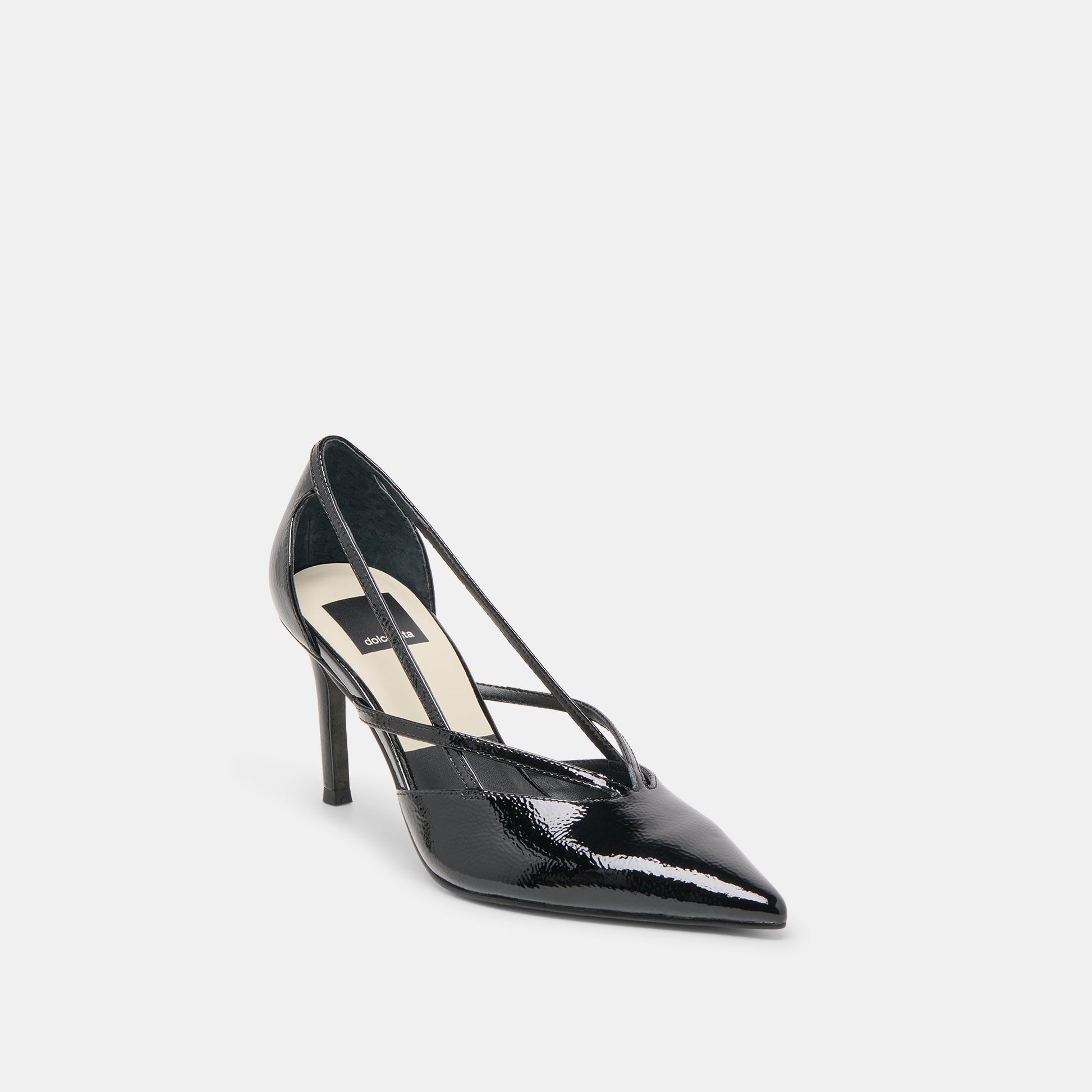 Kaine Midnight Crinkle Patent Leather Heels Dolce Vita