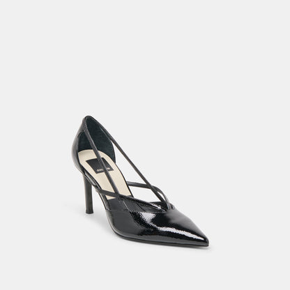 Kaine Midnight Crinkle Patent Leather Heels Dolce Vita