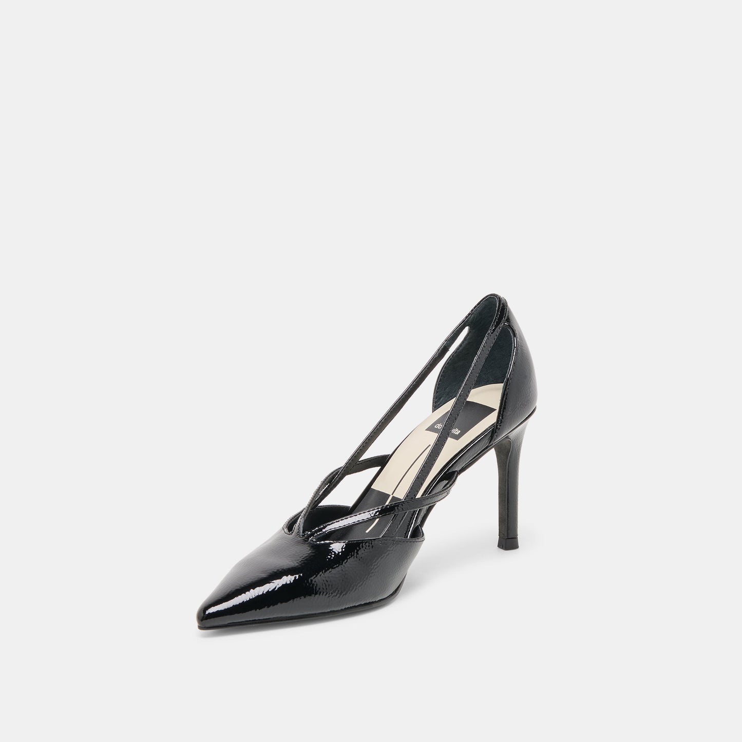 Kaine Midnight Crinkle Patent Leather Heels Dolce Vita
