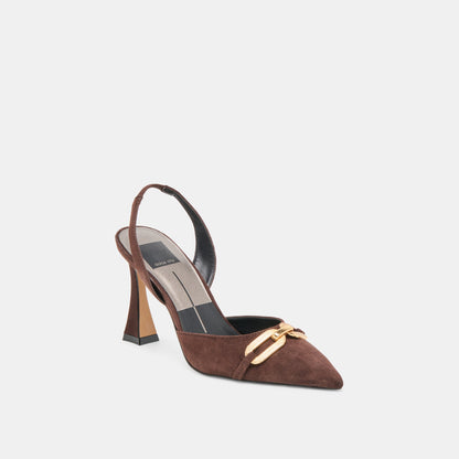 Malik Mahogany Nubuck Heels Dolce Vita
