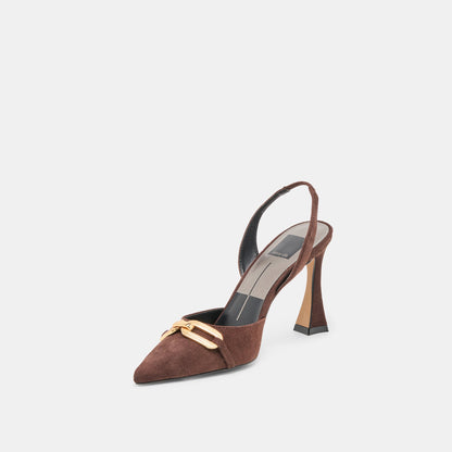 Malik Mahogany Nubuck Heels Dolce Vita