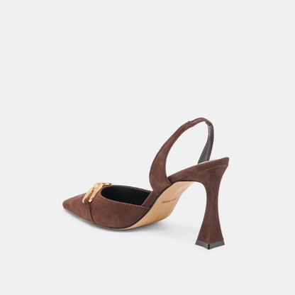 Malik Mahogany Nubuck Heels Dolce Vita