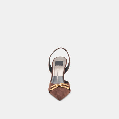 Malik Mahogany Nubuck Heels Dolce Vita