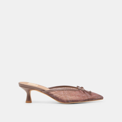 Cleo Cognac Plaid Mesh Heels Dolce Vita