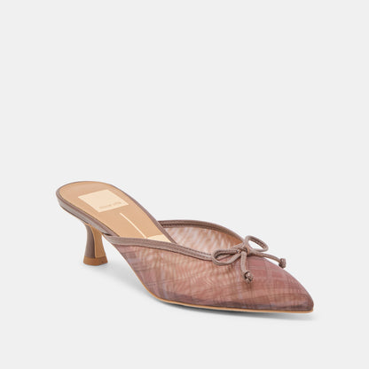 Cleo Cognac Plaid Mesh Heels Dolce Vita