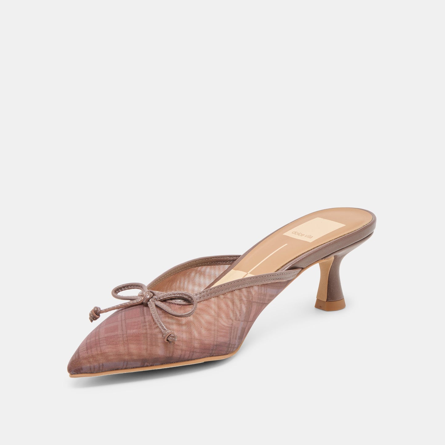 Cleo Cognac Plaid Mesh Heels Dolce Vita