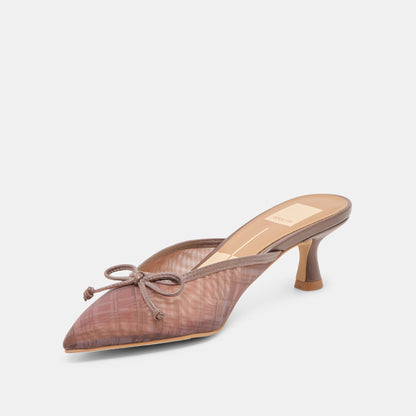 Cleo Cognac Plaid Mesh Heels Dolce Vita