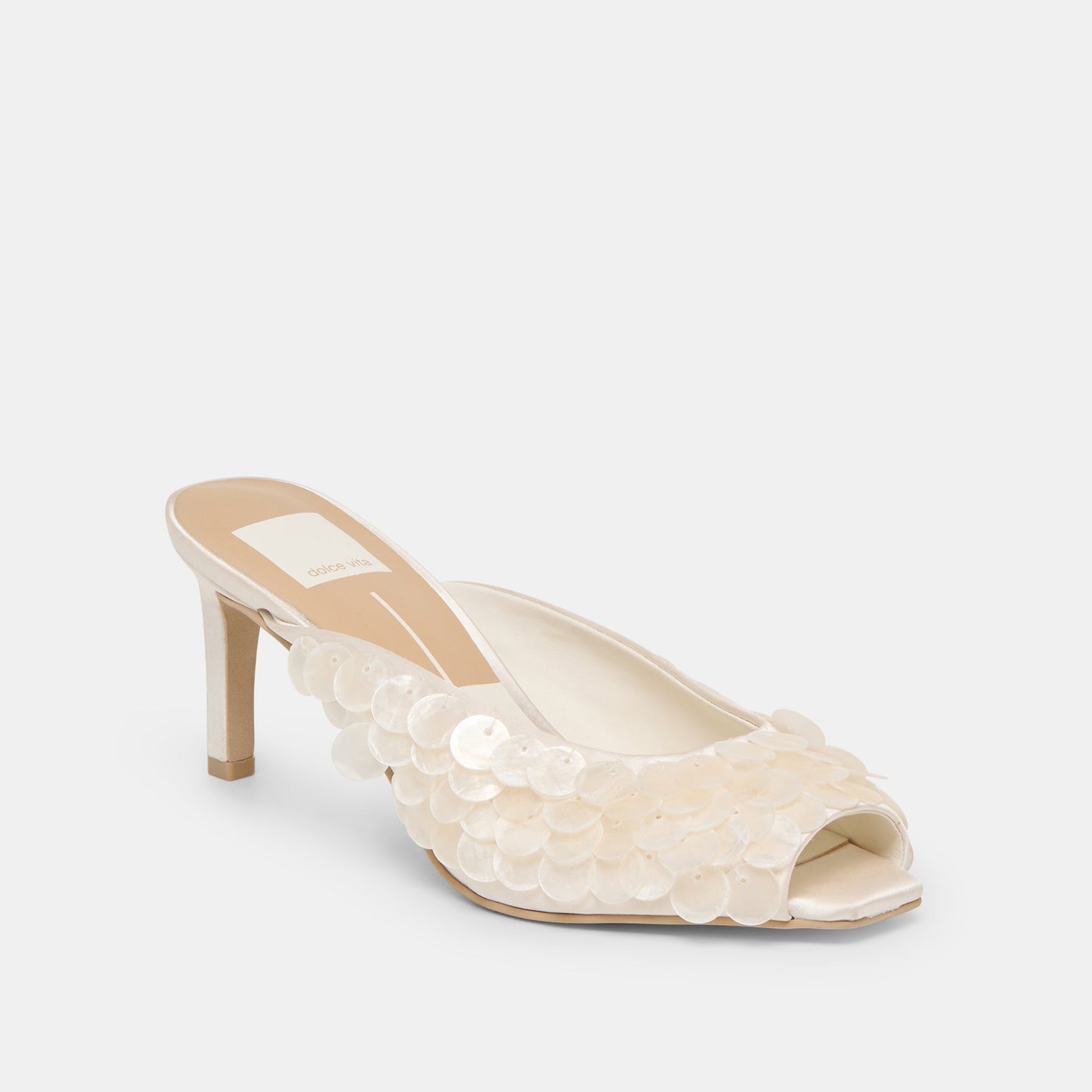 Samary Confetti Off White Satin Heels Dolce Vita