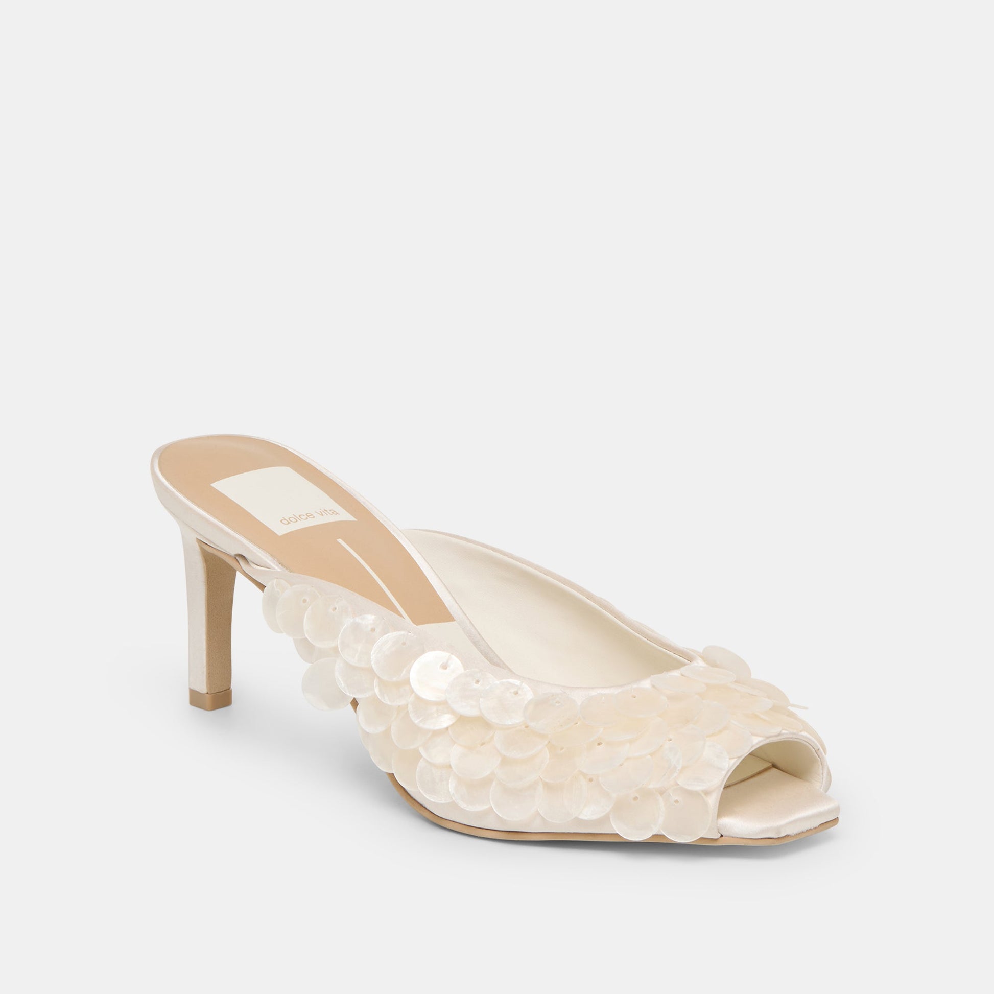 Samary Confetti Off White Satin Heels Dolce Vita