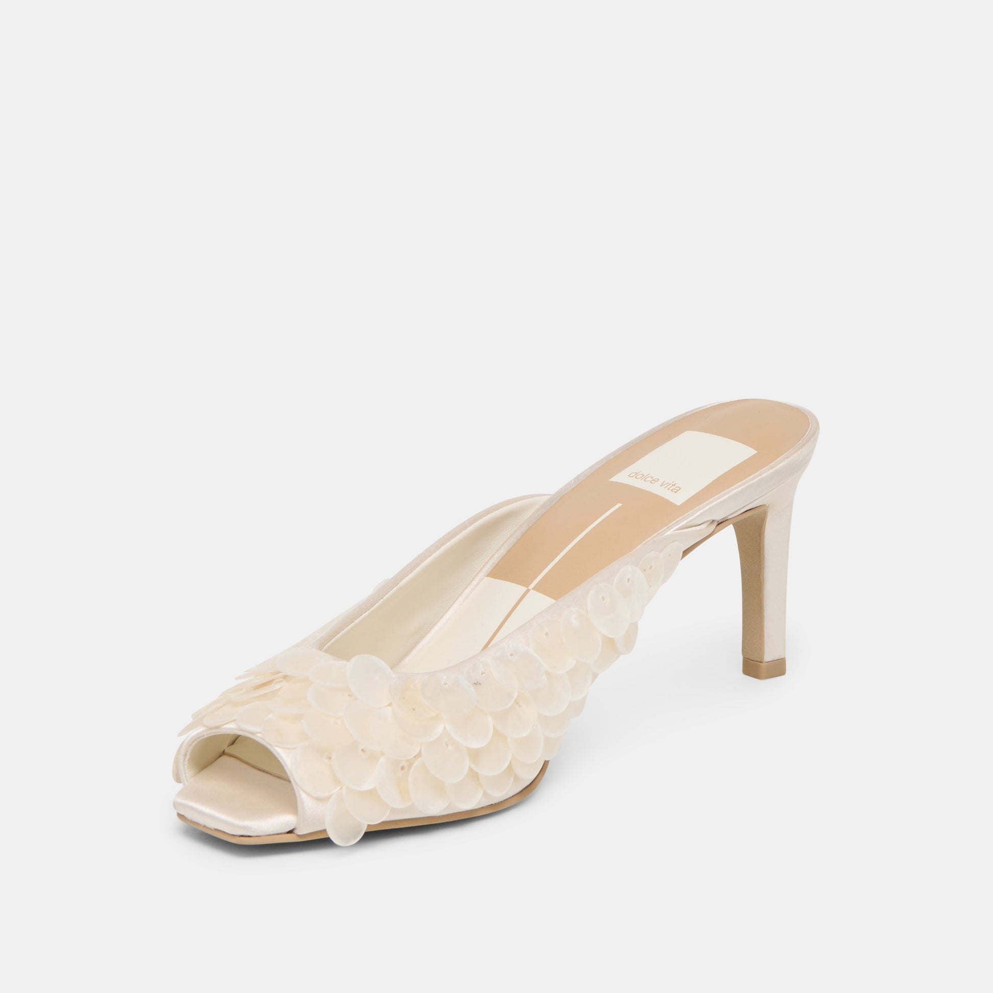 Samary Confetti Off White Satin Heels Dolce Vita