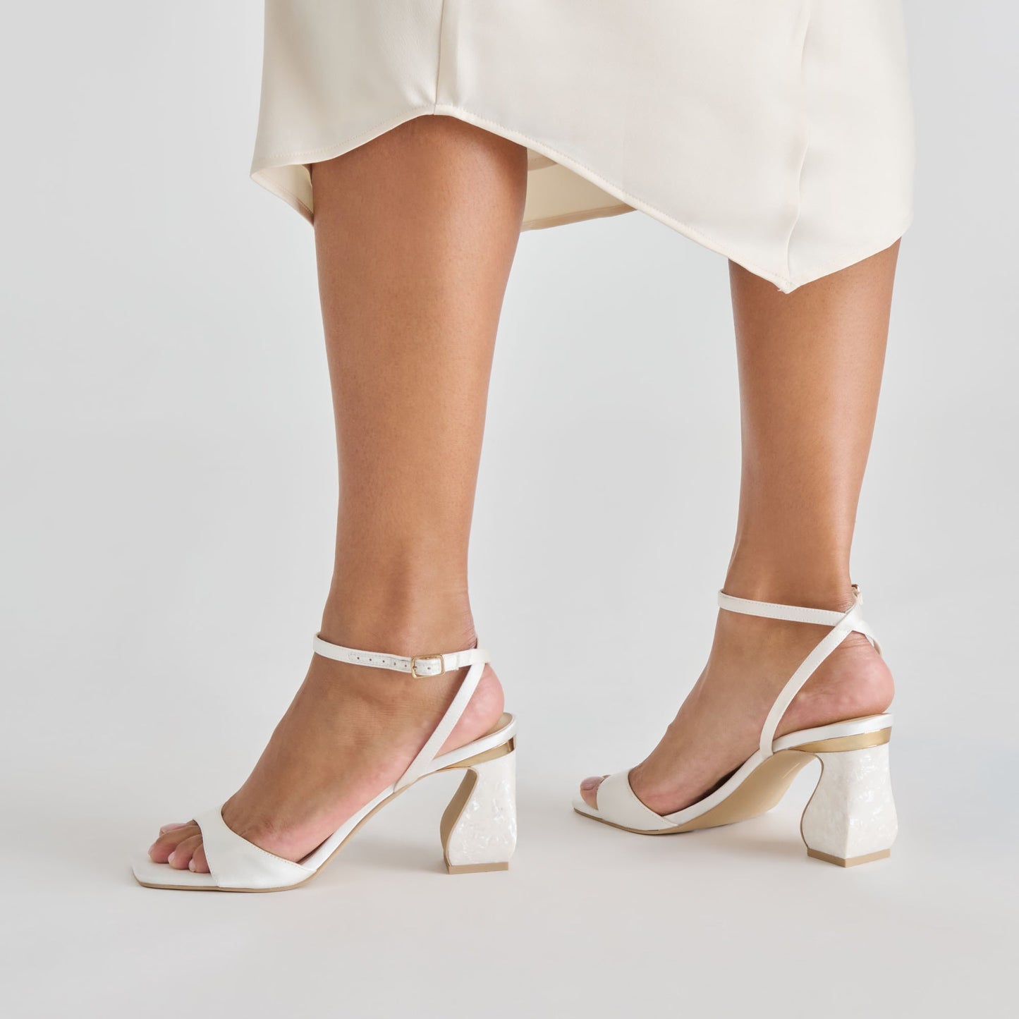 Tilda True White Satin Heels Dolce Vita