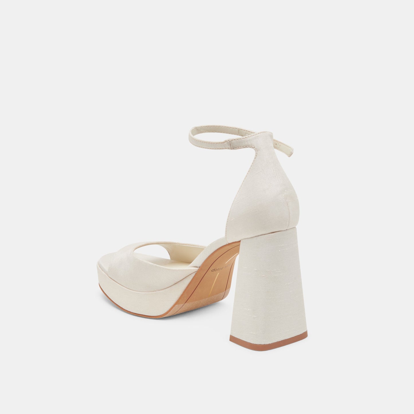 PANDRO WIDE HEELS WHITE SATIN Dolce Vita