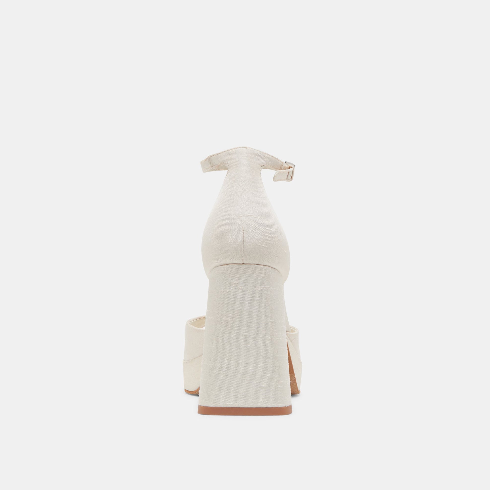 PANDRO WIDE HEELS WHITE SATIN Dolce Vita