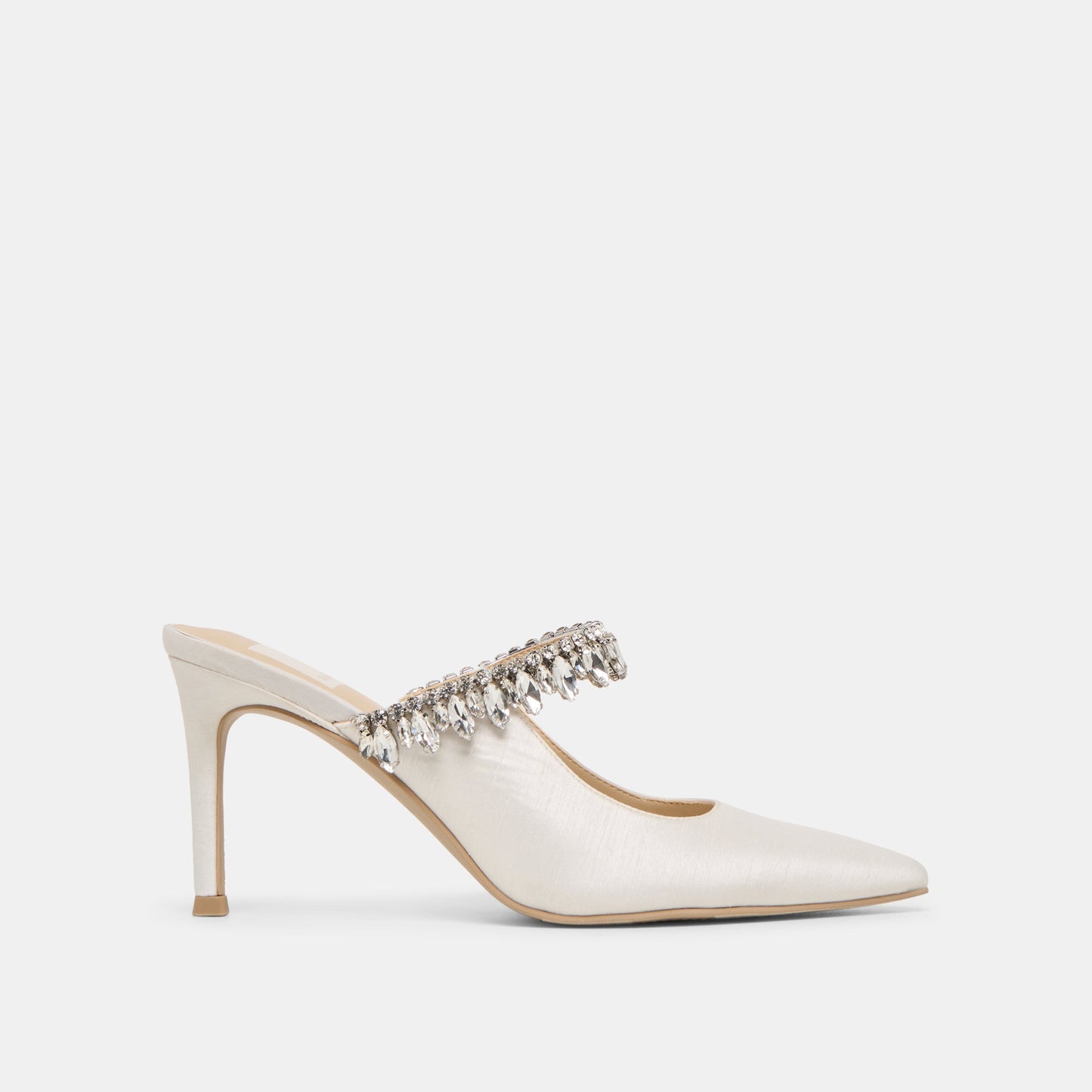 Keli Crystal White Satin Heels Dolce Vita