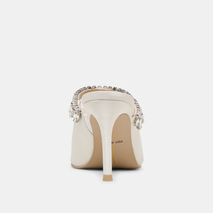Keli Crystal White Satin Heels Dolce Vita